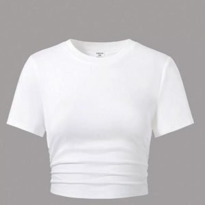 simple cropped compression shirt for woman